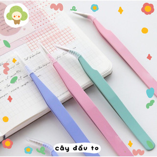 Nhíp Thép Chuyên Dụng Dán Sticker Washi Tape Trang Trí Decor Bullet Journal Đầu Cong/ Đầu Thẳng Tweezers Cây Đầu To