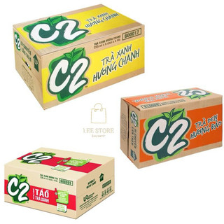 Thùng 24 chai c2 trà xanh 230ml vị táo /chanh/đào nhí