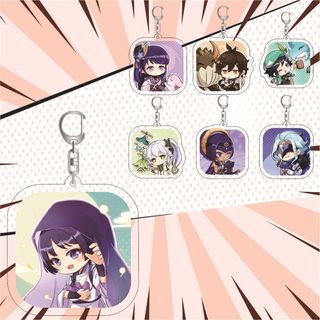 Móc khoá nhân vật game genshin impact mẫu chibi vuông