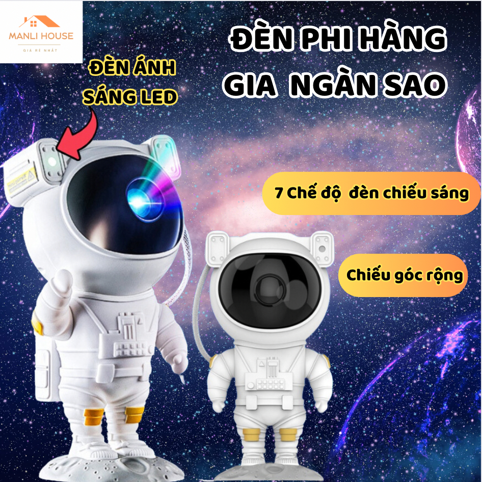 Đèn phi hành gia 2024 có loa bluetooth chiếu sao mây trăng đèn ngủ phi hành gia đèn led trang trí đè