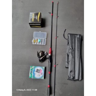  combo cần lure Daiwa wnc cần đỏ máy đứng 