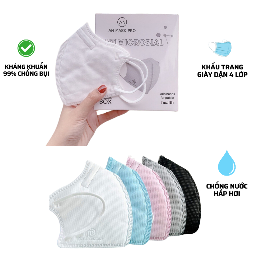 Khẩu trang N99 6D AN Mask Pro 5 lớp lọc kháng khuẩn công nghệ nano, 100 chiếc.