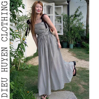 [Hàng Hè] [Sẵn] Đầm Maxi Tùng Xoè Sọc Xinh Hot Cho Các Nàng Điệu Đà Du Lịch Taobao 2024