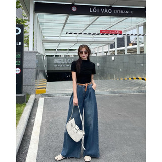 Áo thun cộc tay cao cổ dáng babytee basic form ôm