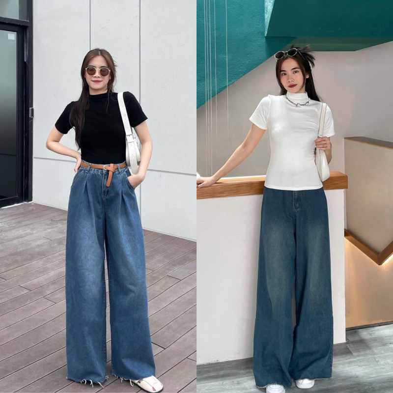 Áo thun cộc tay cao cổ dáng babytee basic form ôm