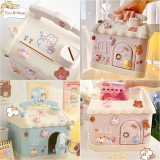 Két mini đựng tiền tiết kiệm cho bé hình ngôi nhà
