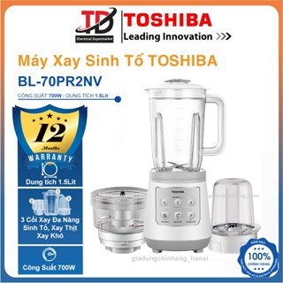 Máy Xay Sinh Tố Toshiba BL-70PR2NV, Công Suất 700w - 3 Cối Sinh Tố, Xay Thịt, Xay Khô, Hàng Chính Hãng