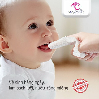 Gạc rơ lưỡi răng miệng cho bé Kichi ( gạc tẩm dd vệ sinh răng miệng)
