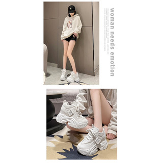 (SẴN HỒNG 35, ĐEN 38,39) Giày thể thao thời trang độn đế 10,5cm (sz34-39)