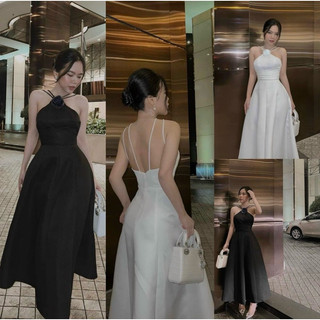 Đầm đi tiệc maxi cao cấp sang chảnh hoa hồng Pora Dress
