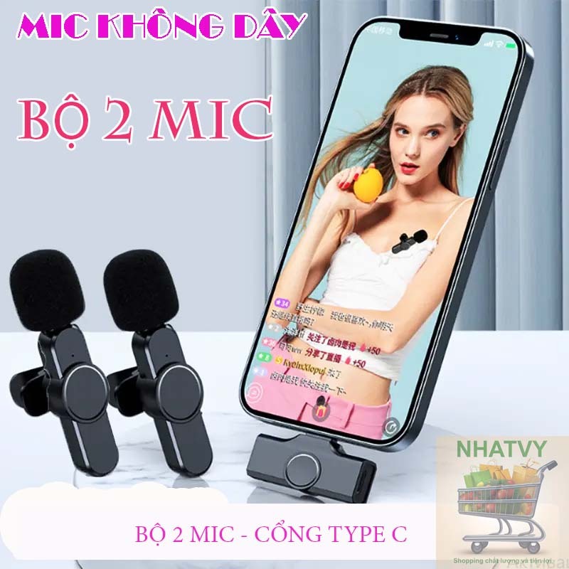 BỘ 2 MIC KHÔNG DÂY K8 K9 - CỔNG TYPE C N8 N9