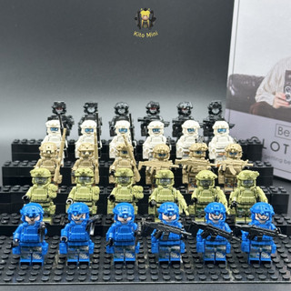 Minifigures Lắp Ráp Mô Hình Nhân Vật Combo 6 Lính Hải Quân Lục Chiến Kèm Trang Bị Balo Kính Mũ
