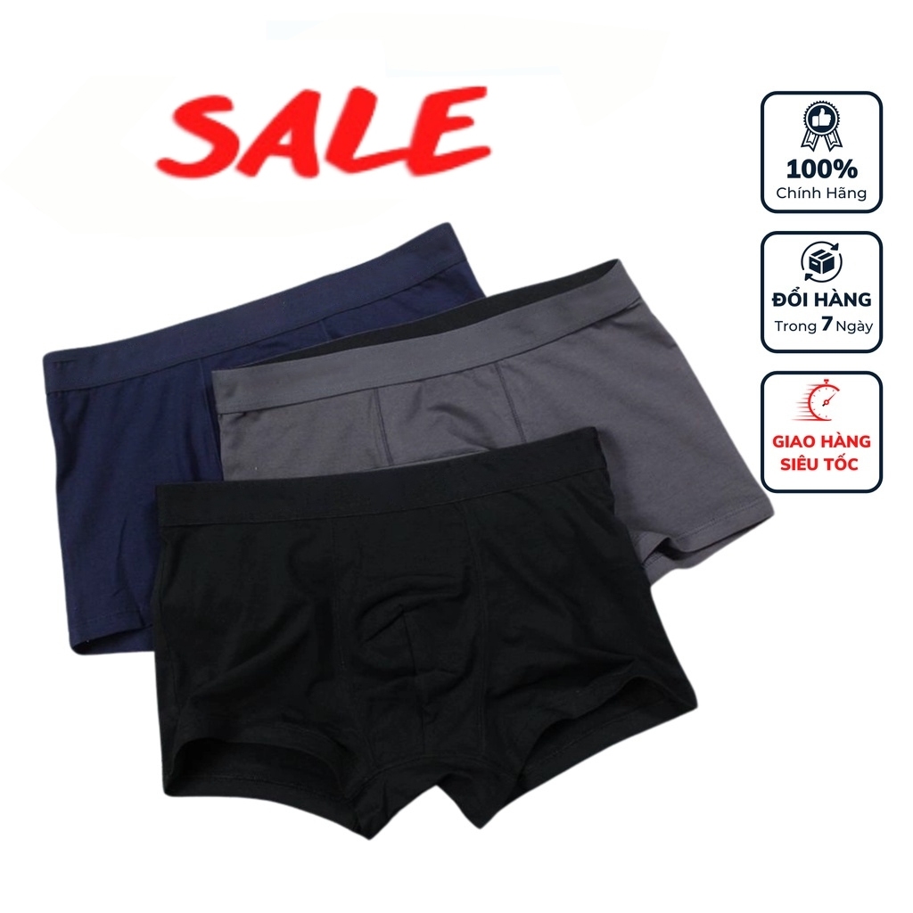COMBO 5 Quần sịp nam boxer chất liệu cotton kháng khuẩn dày dặn co giãn - Quần sịp đùi nam -SN103