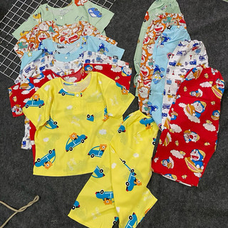 Bộ đồ lanh tay ngắn quần dài , đồ tole cho bé trai size 10-19kg