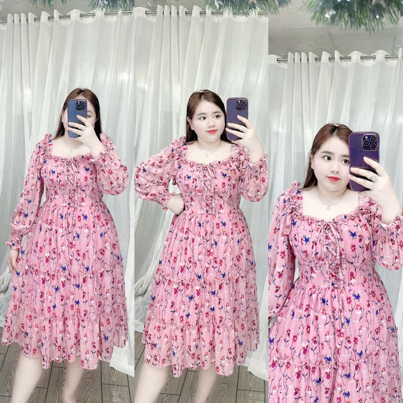 [BIGSIZE 60-85kg] Đầm đan dây tay dài