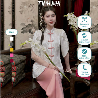 Bộ làm đi chùa cúc tết ống tay cách điệu TINH NHI tiểu thư sang trọng PP27