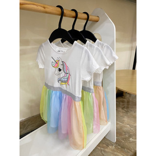 Váy hè tutu bé gái kỳ lân cầu vồng ham