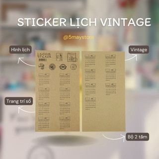 Sticker lịch 12 tháng đánh dấu trang cho sổ planner