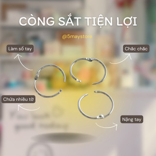 Set 2 còng sắt làm flashcards, sổ còng