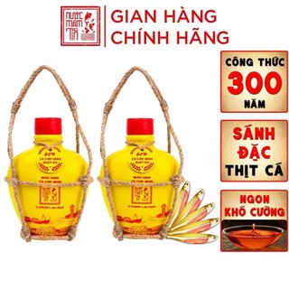 [COMBO 02 BÌNH GỐM 60 ĐẠM] Nước Mắm Tĩn cá cơm vàng ruột đỏ độ đạm 60N 250ml rin nguyên chất