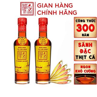 Cặp 2 chai 60 độ đạm Nước Mắm Tĩn Cá Cơm Vàng Ruột Đỏ 60N Chai Thuỷ Tinh 250ml truyền thống không chất bảo quản