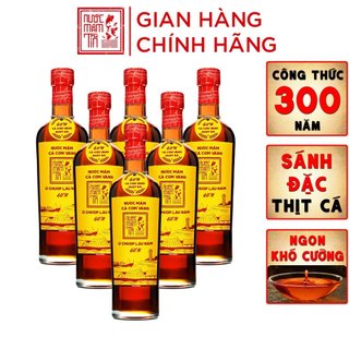 Thùng 6 nước mắm 60N - 500ml - Nước Mắm Tĩn Cá Cơm Vàng Ruột Đỏ Chai Thuỷ Tinh 500ml/chai Truyền Thống