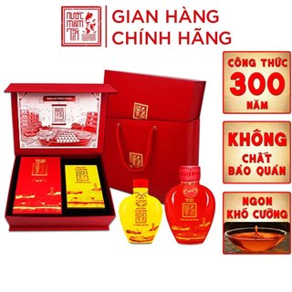 Combo 2 Hộp Quà Đậm Đà Tình Thân GỒM 1 Nước Mắm Tĩn Tôm Biển 60N 500ml Và 1Tĩn Cá Cơm Vàng 250 ml