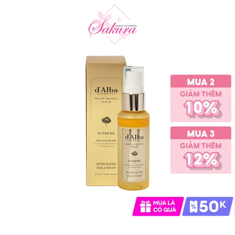 Xịt khoáng serum D'ALBA Version Mới 2023 dưỡng ẩm căng bóng da white truffle Serum 50ml