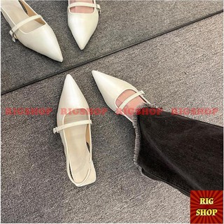 SANDAL MŨI NHỌN ĐẾ BỆT PHỐI QUAI NGANG SIÊU SANG - B9