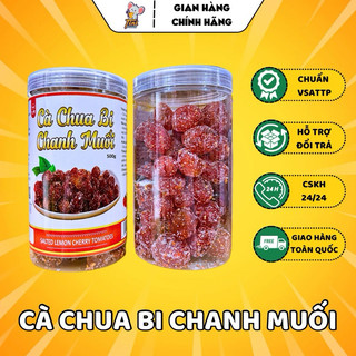 Cà chua bi sấy chanh muối ớt - lon 500g - đồ ăn vặt
