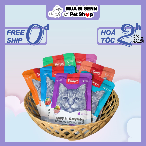 Pate Wanpy - FREESHIP 0Đ - Gói 80g - Thức ăn cho mèo