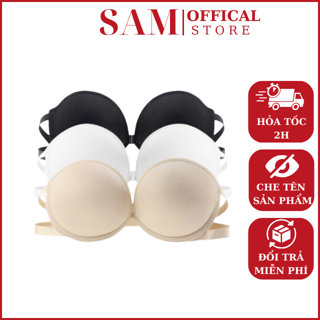 Áo Ngực Không Dây SAM93 A23 Đệm Tim Có Gọng Nâng Ngực, Chống Tụt Tạo Khe Thiết Kế 3 Trong 1 Mặc Hở Lưng, Hở Vai Quyến Rũ