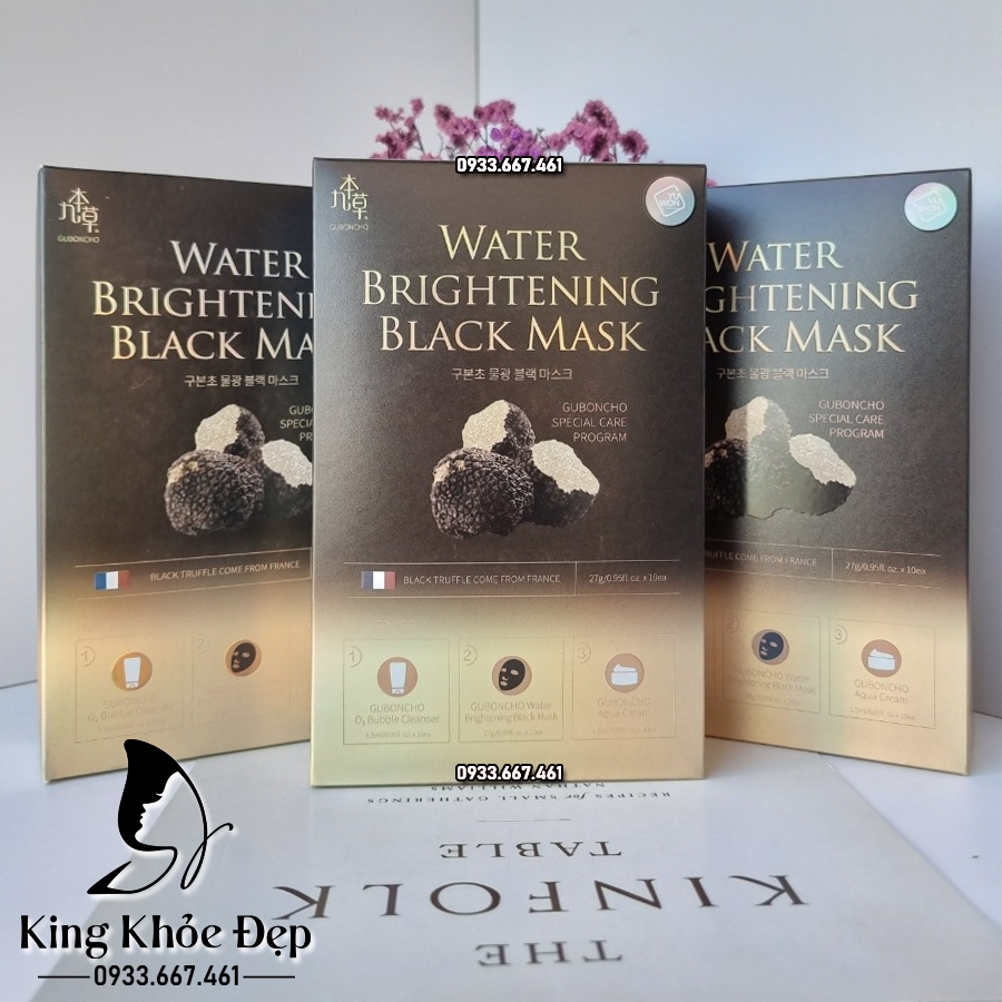 (3 Hộp) Mặt Nạ Thải Độc Guboncho Water Brightening Black Mask 30 Miếng