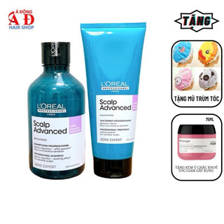 Bộ dầu gội + Tinh chất làm dịu da đầu nhạy cảm L'Oréal Scalp Advanced 300/200ml 