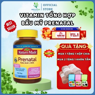 [Mẫu Mới]Vitamin Tổng Hợp Cho Mẹ Bầu Nature Made Prenatal Folic Acid + DHA - Bầu Mỹ Prenatal