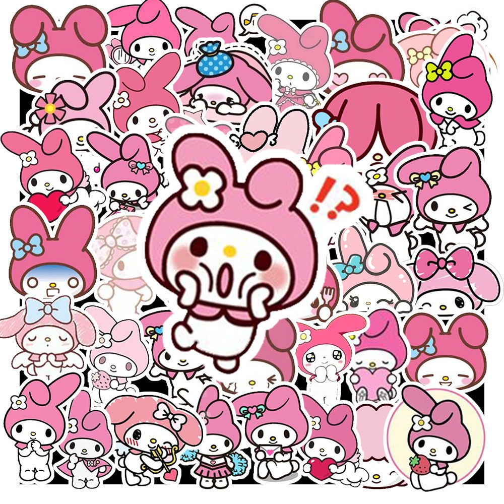 Set 50 Sticker Hình SANRIO MY MELODY | Decal Chống Nước | MS: 00087