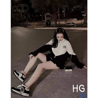 Giày thể thao sneaker cn trắng pha viền đen fullbox