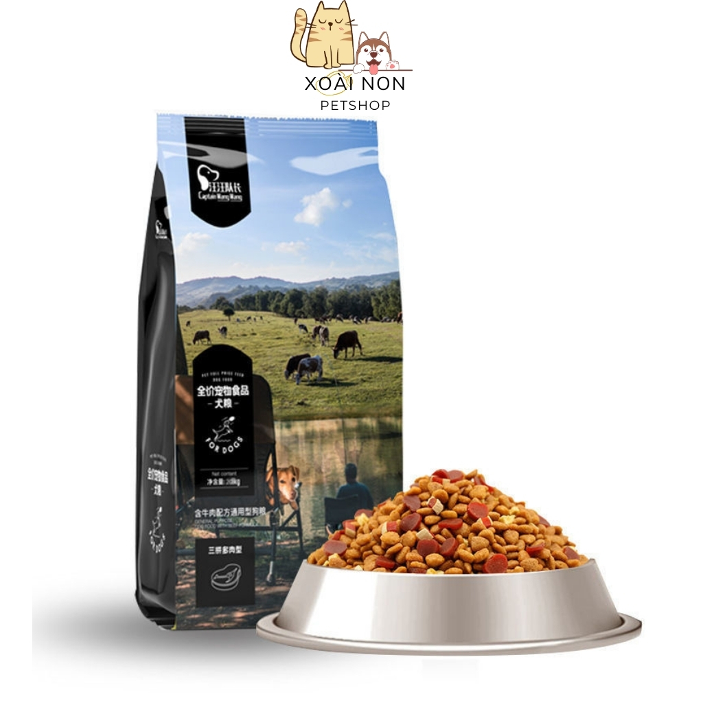(Túi Chiết 1kg ) Hạt Captian Bò - Phomai - Cá Hồi dành cho Cún
