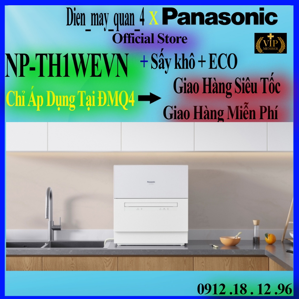 Máy rửa chén để bàn Panasonic NP-TH1WEVN - Có chức năng sấy khô
