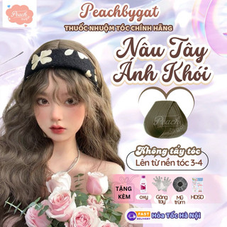 Thuốc nhuộm tóc NÂU LẠNH ÁNH KHÓI không cần sử dụng thuốc tẩy tóc của Peachbygat , Peach bygat