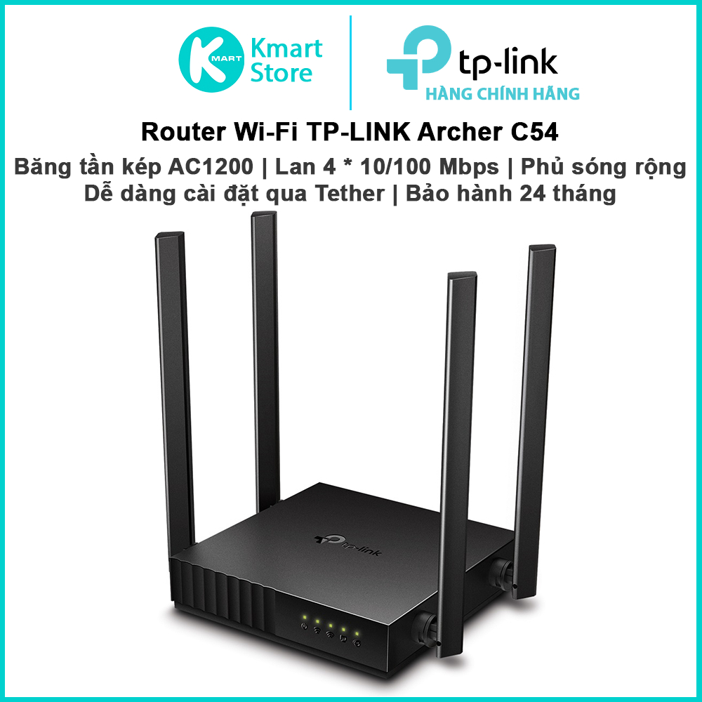 Bộ phát WIFI Router TP-LINK Archer C54 / Archer C64 | Băng tần kép AC1200 | Vùng phủ sóng rộng | Bảo
