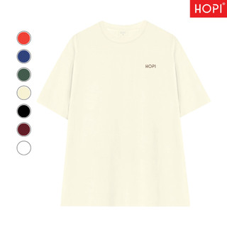 Áo thun unisex nam nữ, chất liệu từ 80% cotton + 20% ISCRA (co giãn 4 chiều), màu kem - Hopi Fashion