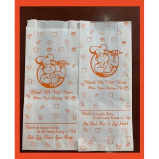 100 túi giấy bánh mì - Mẫu 03 - Màu cam