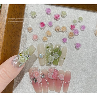Sét 10c charm hoa hồng nail các màu hồng nude