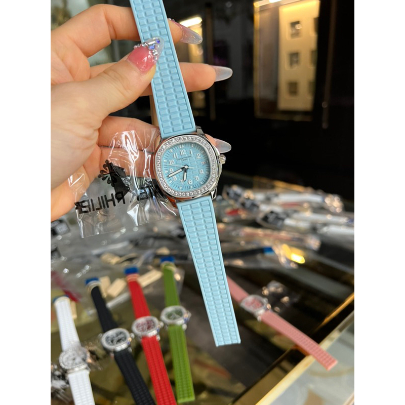 Đồng hồ Patekkk Philippee  Lady nữ dây Silicon cao cấp chuẩn loại 1 mặt vuông đính đá sáng