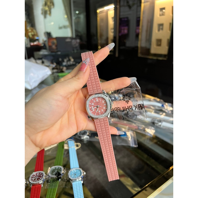 Đồng hồ Patekkk Philippee  Lady nữ dây Silicon cao cấp chuẩn loại 1 mặt vuông đính đá sáng