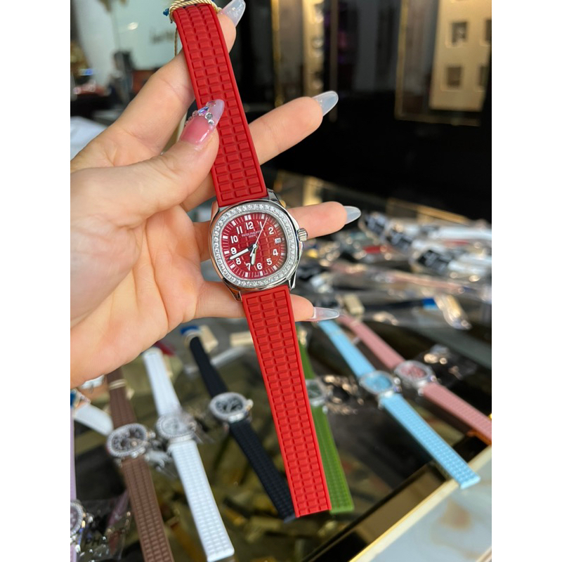 Đồng hồ Patekkk Philippee  Lady nữ dây Silicon cao cấp chuẩn loại 1 mặt vuông đính đá sáng