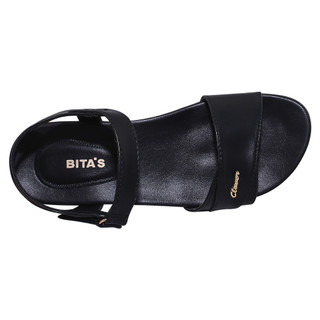 Sandal đế bằng nữ Bita's SYN.287 (Đen + Kem + Nâu)