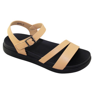 Sandal đế bằng nữ Bita's SHANA.03 (Đen + Kem + Vàng bò)