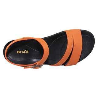 Sandal đế bằng nữ Bita's SHANA.03 (Đen + Kem + Vàng bò)